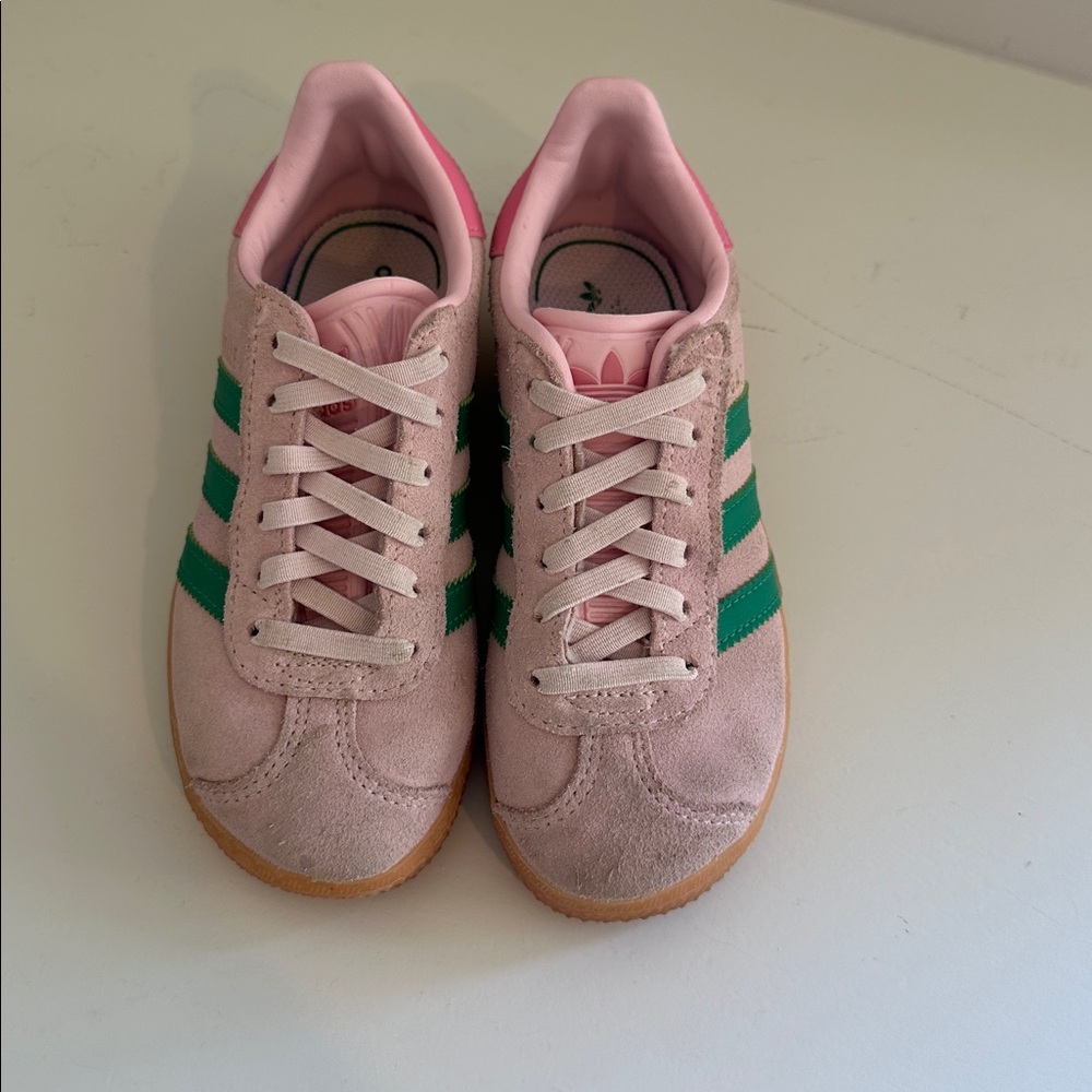 Adidas Pastel Pink and Green Trainers